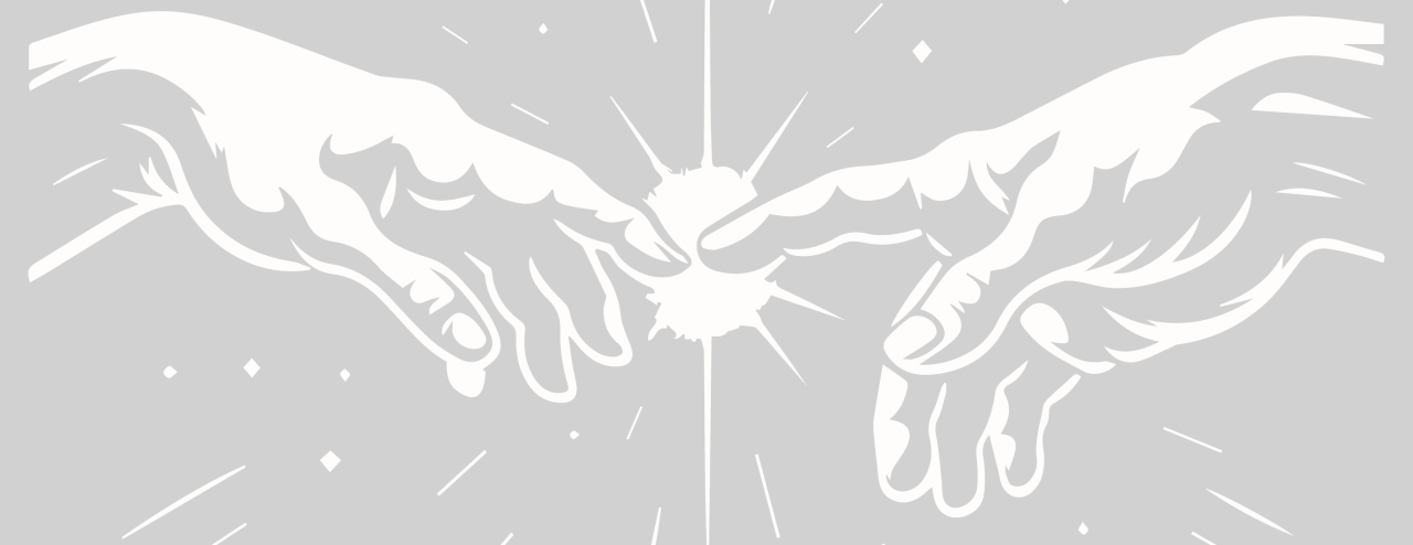 Deux mains se tendant l'une vers l'autre avec une explosion de lumière entre les doigts, symbolisant le partenariat dynamique et créatif entre Bixel Studio et ses clients pour illuminer chaque projet.